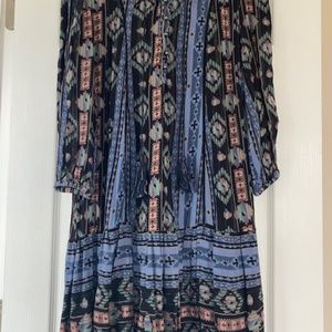 Anthropologie "Holding Horses" Winter Moon Aztec mini dress size XS